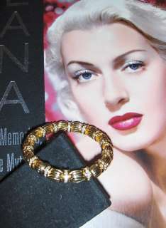 Lana Turner Faux Gold & Diamond Expandable Bangle Bracelet COA  