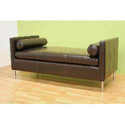 Roscoe Espresso Brown Bench/ Bed End with Two Pillows  