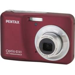   Optio E90 Wine Red 10.1MP Point & Shoot Digital Camera  