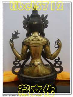 HUGE antique Collectibles Tibetan antique Bronze CHAKRA CHENREZI 