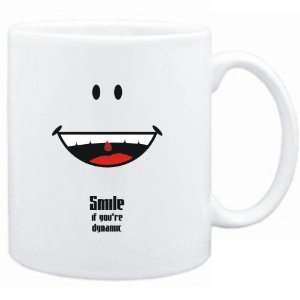  Mug White  Smile if youre dynamic  Adjetives Sports 