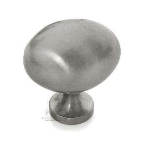   bronze quick ship oval knob 1 x 1 1/4 in pewter