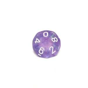    Borealis Polyhedral 16mm Purple w/white d10 Dice Toys & Games