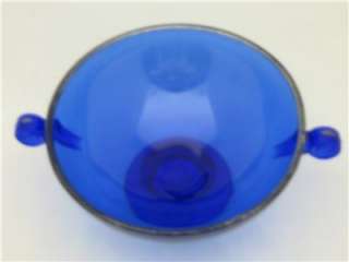 Vintage Cobalt Blue Open Candy Dish w/ Scrolled Handles  