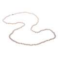 DaVonna Sterling Silver Akoya Pearl High Luster 36 inch Necklace (5.5 