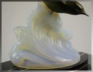   ART DECO Sea Gull SABINO Opalescent Glass LIGHT SCULPTURE UCRA  
