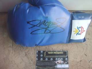 MANNY PACMAN PACQUIAO MP BLUE LEFT BOXING GLOVE AUTO SIGNED  