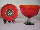 RED & GREEN Pedestal Fruit Bowl   Coordinates w/WAECHTERSBAC​H 