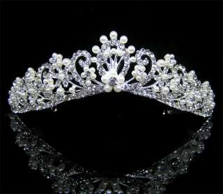 Wedding/Bridal crystal veil tiara crown headband CR192  