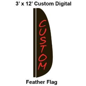  Custom Digitial Feather Flag 3 x 12 Patio, Lawn 