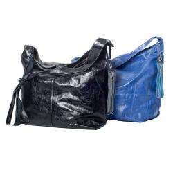 WE GO by Mania Solid Glazed Leather XL Bucket Bag  