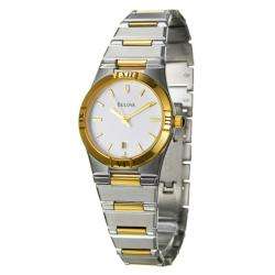 Bulova Womens Two tone Stainless Steel White Dial Watch   