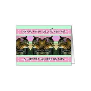  Birthday, 45, Funny, Her, Herding Cats Card Toys & Games