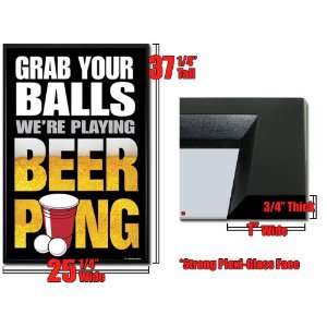    Framed Beer Pong Poster Grab Your Balls Fr24749