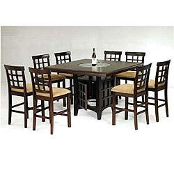   piece Counter height Dining Set with Cappuccino Finish  