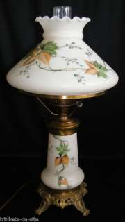 Vintage Electric Hurricane Lamp Light Hand Painted  