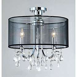 Clear Crystal 3 light Ceiling Fixture  