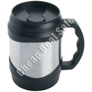   Stainless Steel Large Big Oversized Huge Black Coffee Travel Cup New