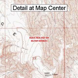 USGS Topographic Quadrangle Map   Dutch Nick Flat SW, Wyoming (Folded 