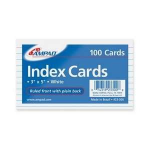   23 300c Index Card   100 Sheet[s]   Ruled   3 X 5   1 Pack   White