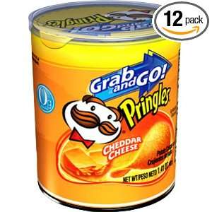 Pringles Cheddar Cheese Grab AND Go, 2.61 Ounce Packages (Pack of 12 