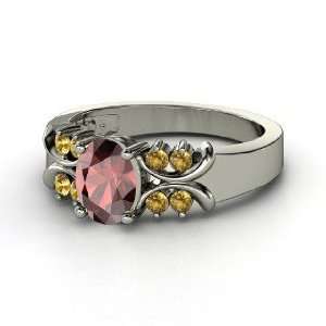  Gabrielle Ring, Oval Red Garnet Sterling Silver Ring with 