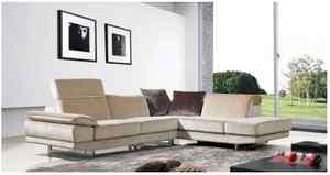   BEIGE contemporary fabric sectional SOFA right facing MODERN  