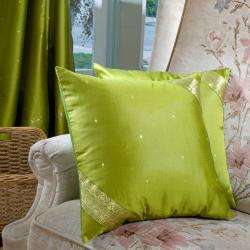   Fabric Decorative Olive Green Pillow Covers (India)  