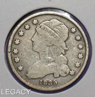 1835 CAPPED BUST QUARTER 90% SILVER SCARCE (PS  