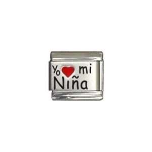  Yo Mi Nina I Heart My Girl Red Heart Laser Italian Charm Jewelry