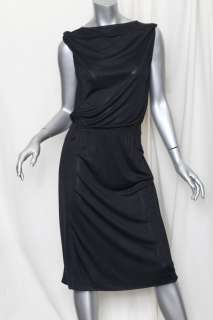   MARGIELA Classic Black Sleeveless Bateau Neck Slinky Dress S/M 42