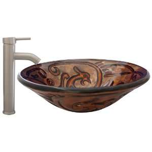  Geyser Incan Bathroom Glass Vessel Sink and Brushed Nickel 