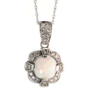 White Gold 18 in. Chain & 13/16 in. (21mm) tall Pendant, w/ 0.20 Carat 