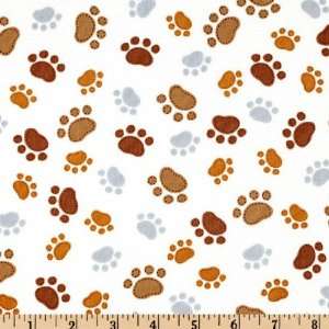   To The Dogs Paw Prints Cream Fabric By The Yard Arts, Crafts & Sewing