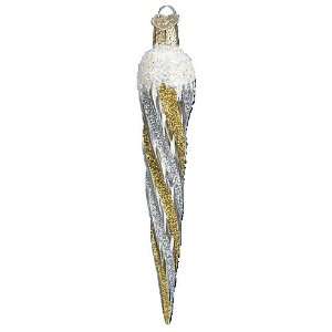  Silver & Gold Icicle Glass Ornament