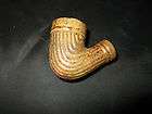 edgefield molded clay tobacco pipe alkaline glazed very rare returns 