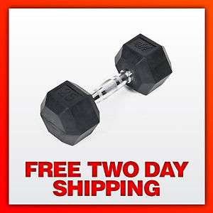   Barbell Rubber Coated Hex Dumbbell with Chrome Handle (25 lbs)  
