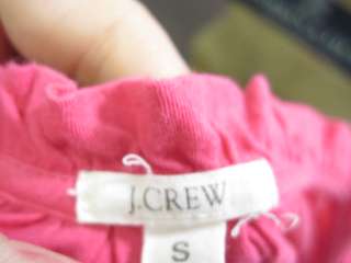CREW Pink Ruffle Trim Short Sleeve Shirt Top Size S  