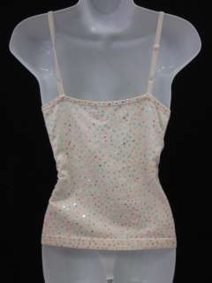 NWT BCBG MAX AZRIA Cream Sequin Sleeveless Shirt L $146  