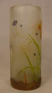   Choisyleroi Enamelled Cameo Glass Vase Dragonflies Flowers 9.5  