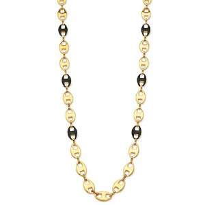 Gold Plated Enameled 39in W/3in Ext Anchor Link Necklace Jacqueline 
