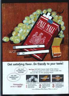 PALL MALL Cigarettes 1959 ad advertisement  