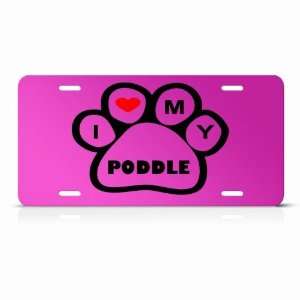  Poodle Dog Dogs Pink Novelty Animal Metal License Plate 