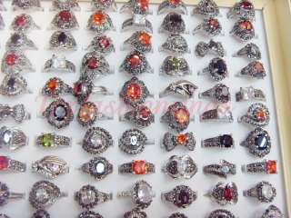 wholesale mixed Lots 50pcs fantastic CZ/Czech rhinestone ladys rings