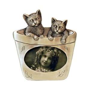 Pewter Frame   Two Cats 