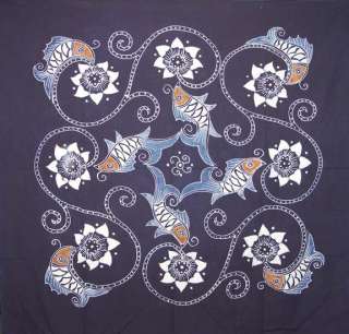 Chinese Batik Cotton Fabric   Fish Design  