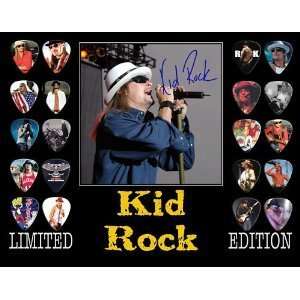 Kid Rock Framed 20 Guitar Pick Set Platinum
