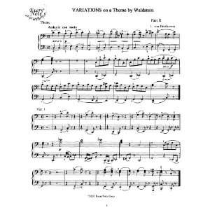  Beethoven Variations on a Theme by Waldstein for Piano 4 