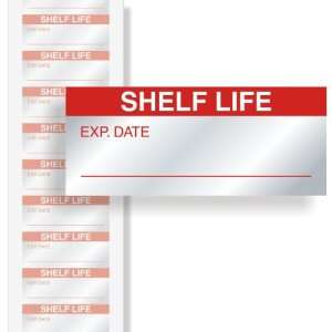  Shelf Life Exp Date   Red Aluminum Foil, 1.5 x 0.625 