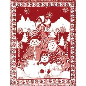  Peppermint Town Holiday Afghan Throw